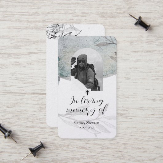 Sympathy Card Telefonnummerkarte (Vorderseite/Rückseite Beispiel)