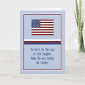 Sympathy Card Verlust der Tochter in Service USA Karte (Vorderseite)