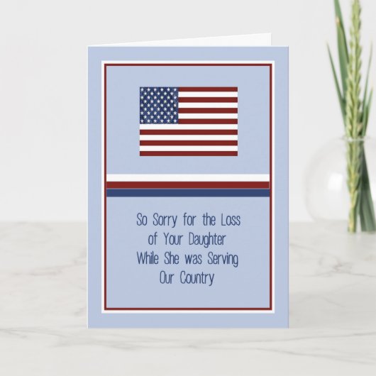 Sympathy Card Verlust der Tochter in Service USA Karte (Vorderseite)