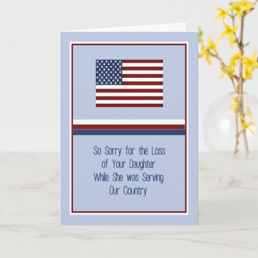 Sympathy Card Verlust der Tochter in Service USA Karte (Gelbe Blume)