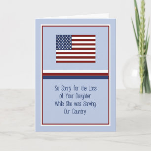 Sympathy Card Verlust der Tochter in Service USA Karte
