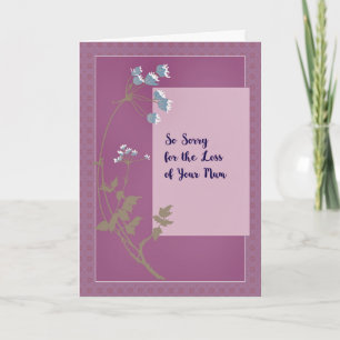 Sympathy Card Verlust von Mum Lavender mit Blume Karte