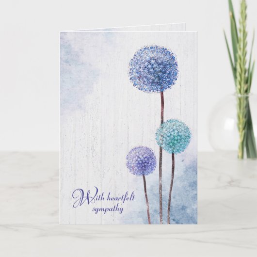 Sympathy Card: Watercolor Dandelions Karte (Vorderseite)