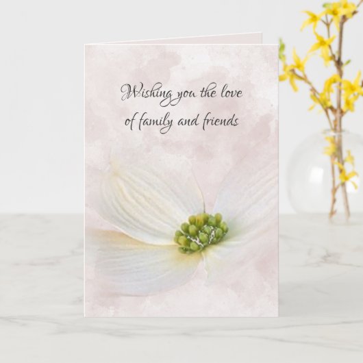 Sympathy Cosmos Flower on Pink Abstract Karte (Gelbe Blume)