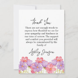Sympathy Cosmos Photo Funeral Thank You Card Dankeskarte