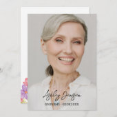 Sympathy Cosmos Photo Funeral Thank You Card Dankeskarte (Vorne/Hinten)