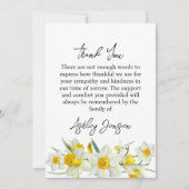 Sympathy Daffodil Funeral Thank You Card Dankeskarte (Vorderseite)