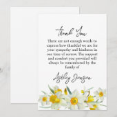 Sympathy Daffodil Funeral Thank You Card Dankeskarte (Vorne/Hinten)