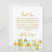Sympathy Daffodil Funeral Thank You Card Dankeskarte (Vorderseite)