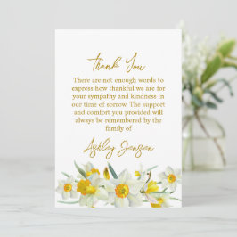 Sympathy Daffodil Funeral Thank You Card Dankeskarte