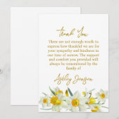 Sympathy Daffodil Funeral Thank You Card Dankeskarte (Vorne/Hinten)