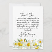 Sympathy Daffodil Photo Funeral Thank You Card Dankeskarte (Rückseite)