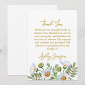Sympathy Daisy Thank You Card Dankeskarte (Vorne/Hinten)