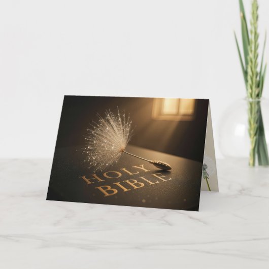 Sympathy Dandelion Seed with Droplets On a Bible Karte (Vorderseite)
