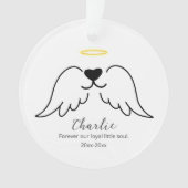 Sympathy Dog Angel Wings Pet Loss Custom Photo  Ornament (Vorderseite)
