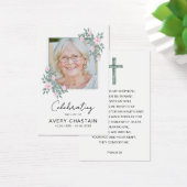 Sympathy Elegant Floral Photo Funeral Prayer Cards (Schreibtisch)