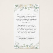Sympathy Elegant Floral Photo Prayer Card (Rückseite)