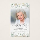 Sympathy Floral Cross Photo Prayer Card (Vorderseite)