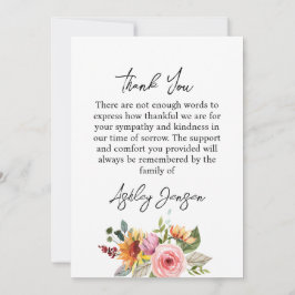 Sympathy Floral Funeral Thank You Card Dankeskarte