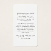 Sympathy Forever In Our Hearts Photo Prayer Card (Rückseite)