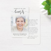 Sympathy Forever In Our Hearts Photo Prayer Card (Schreibtisch)