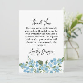 Sympathy Forget me not Thank You Card Dankeskarte