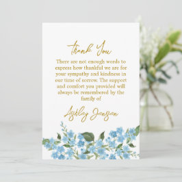 Sympathy Forget me not Thank You Card Dankeskarte