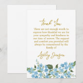 Sympathy Forget me not Thank You Card Dankeskarte (Vorne/Hinten)