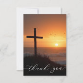 Sympathy Funeral Memorial Cross at Ocean Dankeskarte (Vorderseite)