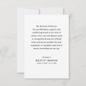 Sympathy Funeral Memorial Cross at Ocean Dankeskarte (Rückseite)