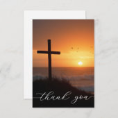 Sympathy Funeral Memorial Cross at Ocean Dankeskarte (Vorne/Hinten)
