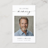 Sympathy Funeral Photo Memorial Prayer Card Visitenkarte (Vorderseite)