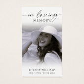 Sympathy In Loving Memory Photo Cross Prayer Card (Vorderseite)