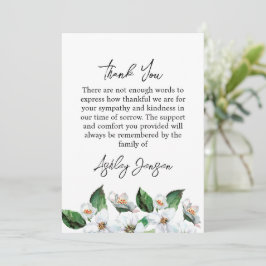 Sympathy Jasmine Funeral Thank You Card Dankeskarte
