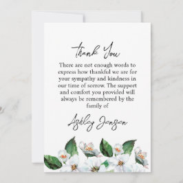 Sympathy Jasmine Photo Funeral Thank You Card Dankeskarte