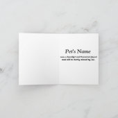 Sympathy-Karte für Haustiere Karte (Innenseite)