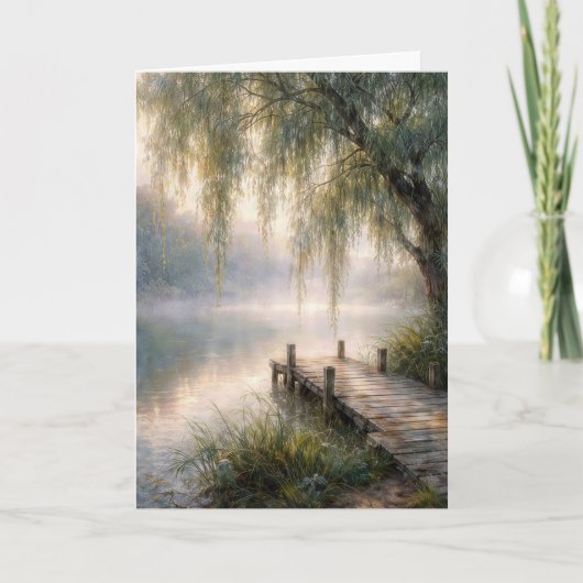 Sympathy Lake Dock mit Weidenbaum Karte (Vorderseite)