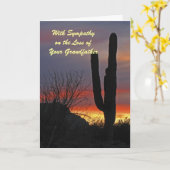 Sympathy Loss of Grandfather Cactus Sunset Karte (Gelbe Blume)