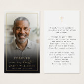 Sympathy Memorial Cross Photo Prayer Card (Vorne & Hinten)