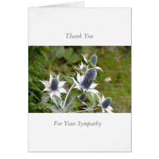 Sympathy/Memorial Thank You Note Card Blue Thistle Grußkarte