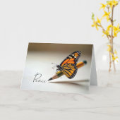 Sympathy Monarch Butterfly On a Pencil Karte (Gelbe Blume)