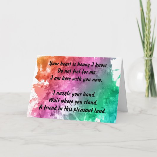 Sympathy on the Loss of a Pet Karte (Vorderseite)