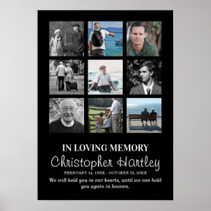 Sympathy Photo Collage In Loving Memory Funeral Poster