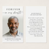 Sympathy Photo Funeral Poem Prayer Card (Vorne & Hinten)