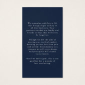 Sympathy Photo In Loving Memory Prayer Card (Rückseite)