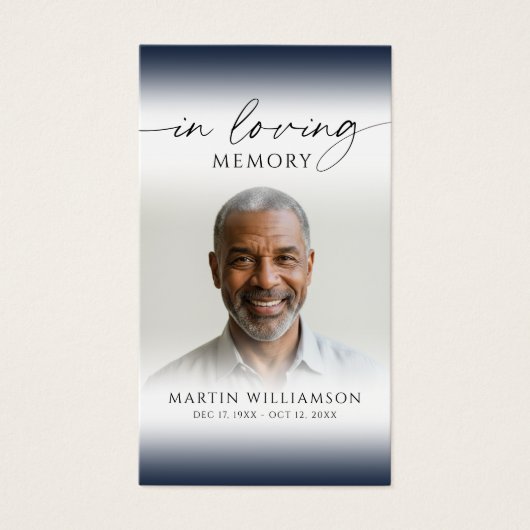 Sympathy Photo In Loving Memory Prayer Card (Vorderseite)