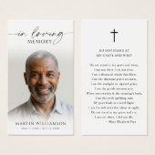 Sympathy Photo Poem Funeral Prayer Card (Vorne & Hinten)