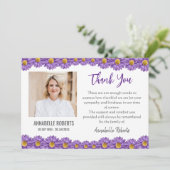 Sympathy Purple Gerberas Funeral  Dankeskarte (Stehend Vorderseite)