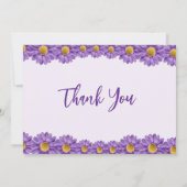 Sympathy Purple Gerberas Funeral  Dankeskarte (Rückseite)