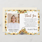 Sympathy Purple Sunflowers Photo Funeral Dankeskarte (Vorne/Hinten)